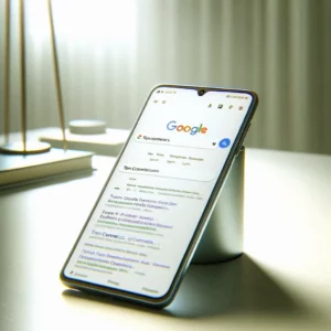 Image montrant un smartphone avec Création de sites internet performant optimisés SEO